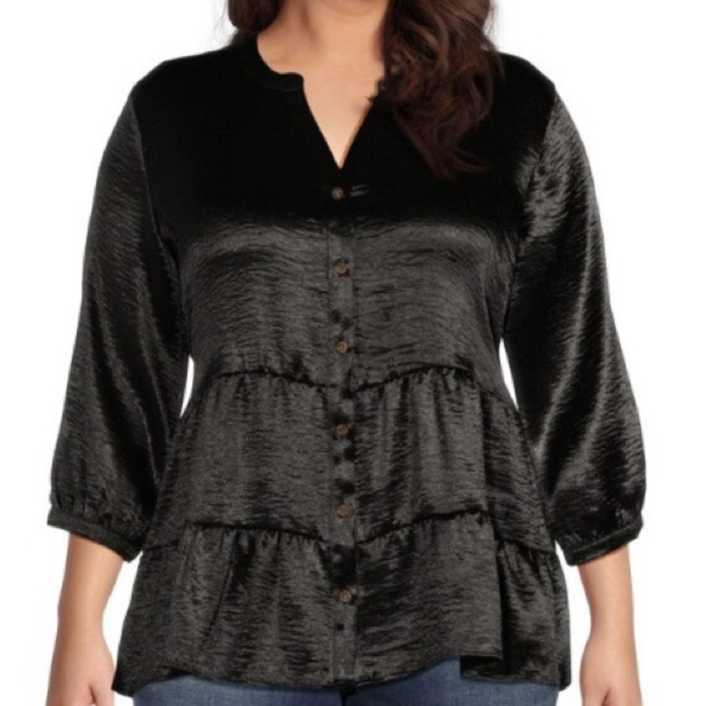 Moa Moa split neck blouse